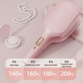 thumbnail image 4 of Curling Iron & Hair Crimper with 3 Barrels, Ionic Deep Waver Hair Styling Tool, Dual Voltage, Easy to Use,1.57Inch, Pink, 4 of 7