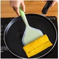 thumbnail image 5 of Espátula para pescado de plástico envuelta en silicona, pala para panqueques, volteador plano ancho antiadherente resistente al calor para Pizza de huevo (verde), 5 of 5