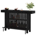 thumbnail image 2 of Fnova 63 Inch Counter Height Bar Table with 2-Tier Storage, High Top Table for Kitchen, Home Bar Dining Room, Small Space, 2 of 19