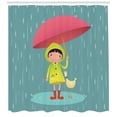thumbnail image 3 of Ambesonne Rain Shower Curtain, Girl with Duck Friend, 69"Wx70"L, Multicolor, 3 of 3