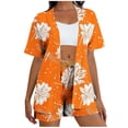 thumbnail image 2 of Gamivast Summer Sets Women 3 Piece Outfits Floral Dragonfly Print Kimono & Shorts with Tank Top Vacation Suits Boho Beach Cover Up Hawaiian Holiday Matching Set, 2 of 5