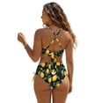 thumbnail image 2 of DISNIMO Womens High Waisted Bikini Sets Lemon Printed Tummy Control Swimsuit 2 Piece Twist Front Bathing Suits Push Up Top with Ruched Bottom, XS, 2 of 7