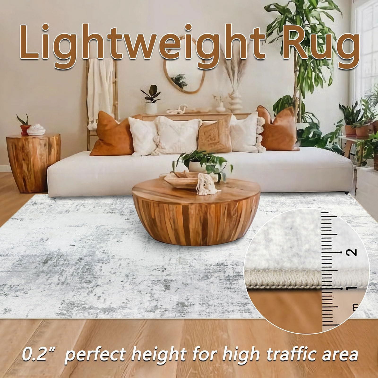 Aonewoe Area Rugs for Living Room Washable Bedroom Rug 8x10 Under Bed Non Slip Soft Abstract Carpet for Bedroom Dining Room Kids Room Classroom