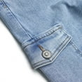 thumbnail image 6 of KIDSCOOL SPACE Various Colors Toddler & Big Child Wide-leg Cargo Jeans, 18M-14T Ribbed Waist Denim Pants,Light Blue,6-7 Years, 6 of 6