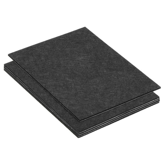 Uxcell 8x6 Inch Lamp Base Felt, 5Pack 2mm Thickness Rectangle Soft Adhesive Non-slip Backed Felt Black