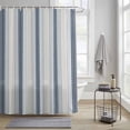 thumbnail image 3 of Shower Curtain for Bathroom Vintage Blue Ombre Stripe Waterproof Bath Curtains Shower Curtains with Hooks,Modern Geometric Line Bathroom Curtain Privacy Drapes for Bathtubs Toilet 72x72in, 3 of 9
