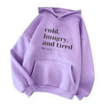 thumbnail image 2 of gbyLJF Oversized Graphic Print Hoodies for Women Lightweight Sweatshirt Trendy Fleece Pocket Pullover Tops A03_Purple XL, 2 of 3