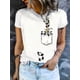 thumbnail image 4 of Women's Casual Elegant Panda Print Crew Neck T-Shirt - Short Sleeve Bamboo Graphic Tee, Soft Breathable Fabric, Machine Washable, Spring Summer Top, Panda Gifts, Casual Attire Shirt, Durable Print Sh, 4 of 6