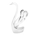 thumbnail image 4 of Exquisito soporte para cuchara y tenedor en forma de cisne de acero inoxidable con 6 cucharas (sin patrón plateado), 4 of 8