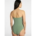 thumbnail image 2 of Time and Tru Women's and Women's Plus Size Ribbed Bandeau One Piece Swimsuit, Sizes XS-3X, 2 of 6