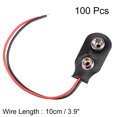 thumbnail image 2 of 100pcs DC 9V Battery Clip I-Type Soft Buckle Connector  Wire 10cm Long, 2 of 4