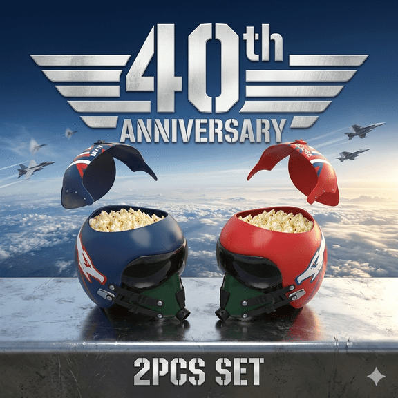 Maverick Helmet Popcorn Bucket - Pilots Themed Helmet Movie Collectible Snack Container with Removable Lid, Lovely Gamer Gift & Movie Night Accessory