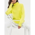 thumbnail image 4 of Wassery Women Loose Turtleneck Sweater Solid Color Long Sleeve Knit Pullovers Tops Women Fall Winter Warm Sweater Streetwear, 4 of 8