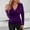 Purples, variant on Women's Sequined V-Neck Tops, Fashion Solid Color Long Sleeve T-Shirt, Fall Winter Wrinkle Base Tops