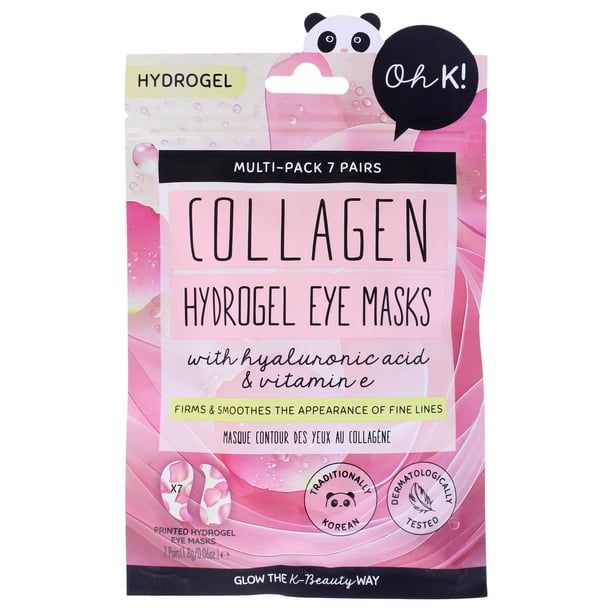 Mascarillas de hidrogel para ojos Oh K! con colágeno, 7 pares