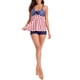 thumbnail image 4 of Traje de baño de dos piezas Moda Cuello en V Control de barriga Trajes de baño modestos para mujeres Fiesta en la playa Bandera nacional L, 4 of 7