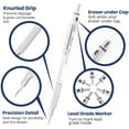 thumbnail image 3 of Chromograph Metal Mechanical Pencil .9 mm Silver Barrel Mechanical Pencil with Built In Lead Pencil Grade Indicator, Lead Pencil Holder for Drafting, Sketching, and Drawing, 3 of 8