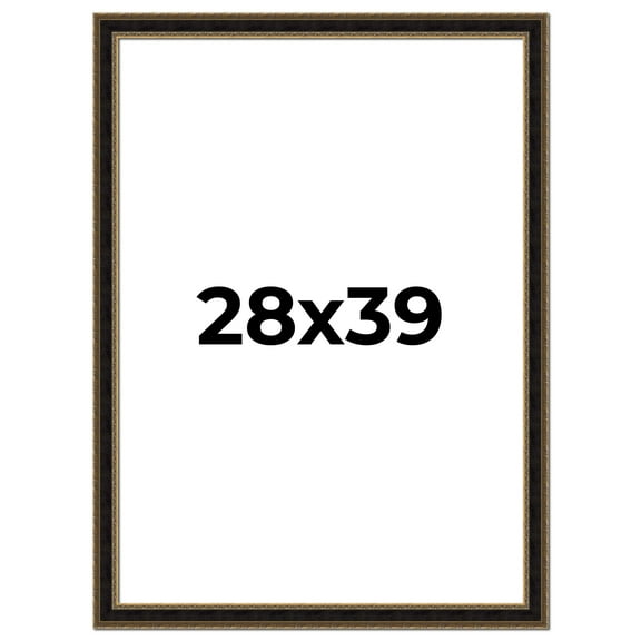 28x39 Frame Gold Antique Vintage Sold Wood Picture Frame | 1.75 Inch Moulding Width | Interior