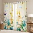 thumbnail image 2 of Feelyou Kawaii Yellow Castle Curtains Pack of 2 (42x84 Each) for Girl, Dreamy Fairy Tale Curtains Blackout, Spring Garden Floral Bedroom Curtains, Curtains and Drapes Room Decor, 2 of 6