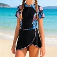 thumbnail image 2 of mgoYE Girl Swimsuits Size 7-8 Two Piece Girls Swimsuit One Piece Swimsuits Cutout Ruched Bathing Suits Tie Adjustable Straps Girls' Swimwear(Black,11-12 Years), 2 of 9