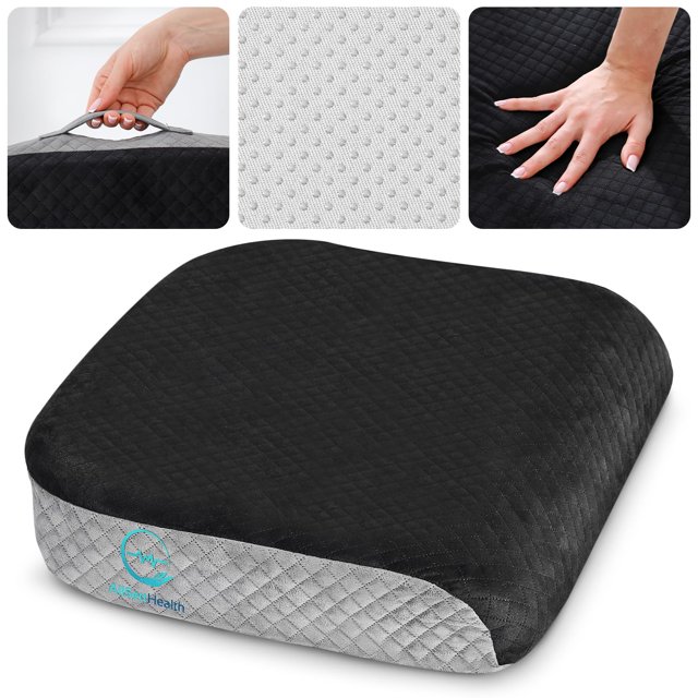 Cojín de asiento AllSett Health Memory Foam, grande, 48 x 43 x 7,6 cm