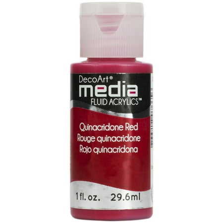 UPC: 0766218076656 | DecoArt Media Fluid Acrylic Paint 1 oz. Quinacridone Red (Series 5)