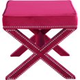 thumbnail image 4 of Meridian Furniture Nixon Contemporary Velvet Ottoman/Bench in Pink, 4 of 5