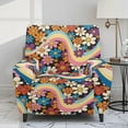 thumbnail image 2 of Xixirimido Retro Hippie Daisy Swirl Pattern Recliner Chair Covers 4-Pieces Stretch Lazy Boy Recliner Covers with Pocket Reclining Slipcovers Soft Sofa Slipcover Furniture Protector for Pets Kids, 2 of 8