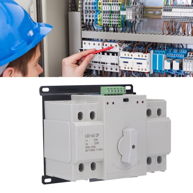 Interruptor De Transferencia De Energía Dual, Protección Del Circuito De Accionamiento De Un Motor, Bobina De 220 V, Interruptor De Transferencia Automática AC400 V 63 A