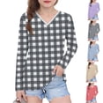 thumbnail image 1 of Tranfacy Chemises à Manches Longues Hauts d'Hiver pour Filles 2-14 Ans Mode à Carreaux Décontractée Col en V Haut à Manches Longues pour Printemps et Automne, 1 of 7