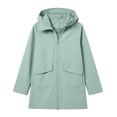 thumbnail image 6 of Zynoxe Women's Waterproof Windbreaker Jackets Relaxed Mid-Length Long Sleeve Casual Jackets Fashion Zip Up Hooded Jacket for Women Lightweight Solid Color Outdoor Hiking Trench Coat with Pockets XL, 6 of 10