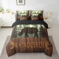 thumbnail image 2 of Erosebridal Rustic Rhinoceros Bedding Full Size, Jungle Animal Bedding Sets Full Size, Farmhouse Animal Reversible Comforter Sets with Sheets, Breathable Bedroom Decor, 7pcs, 2 of 4