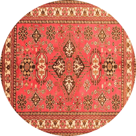 Ahgly Company Indoor Round Persian Orange Traditional Area Rugs, 6' Round