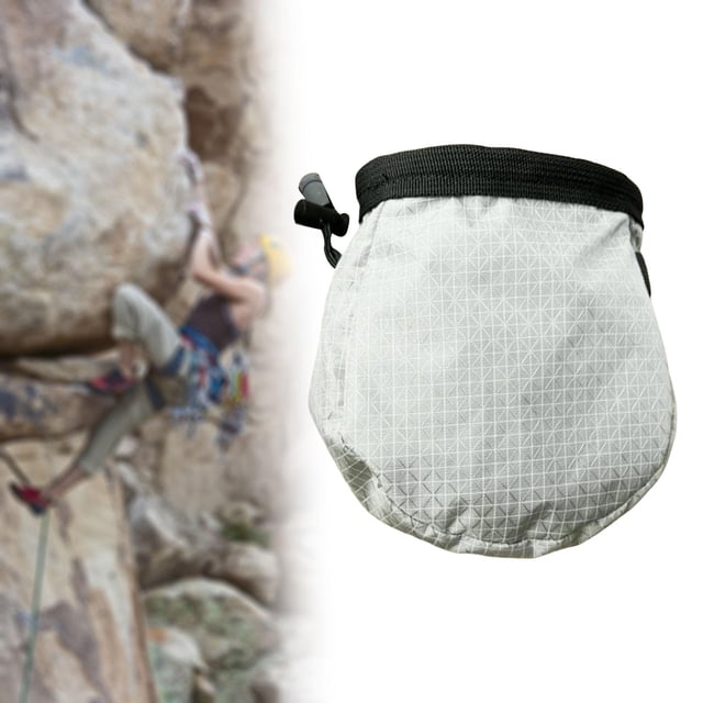 Bolsa para magnesio de escalada, bolsa para transportar magnesio con cinturón y cierre de cordón, de almacenamiento para entrenamiento de disc golf y Plata