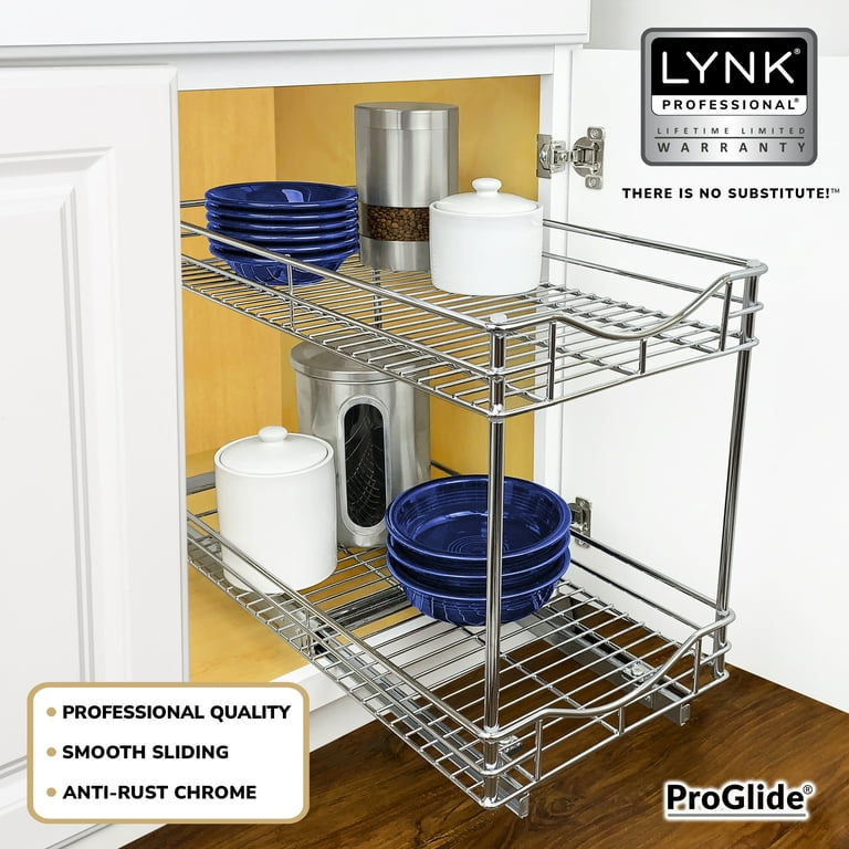 LYNK PROFESSIONAL® Pull Out Cabinet Organizer, Double - Slide Out