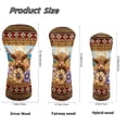 thumbnail image 6 of Uorisanigo Golf Headcovers Premium Leather Driver Cover Fariway Wood Headcover Hybrid Head Covers, Waterproof Elastic Ethnic Highland Cow Aztec Golf Club Head Covers Accessories, 3 Pcs, 6 of 7
