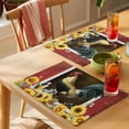 thumbnail image 4 of Cow Sunflowers Placemats Set of 1, Yellow Flower Bee Farm Animal Oil Painting Non-Slip Place Mats Washable Table Mats for Kitchen Dining Table Decorations Indoor/Outdoor, 4 of 9