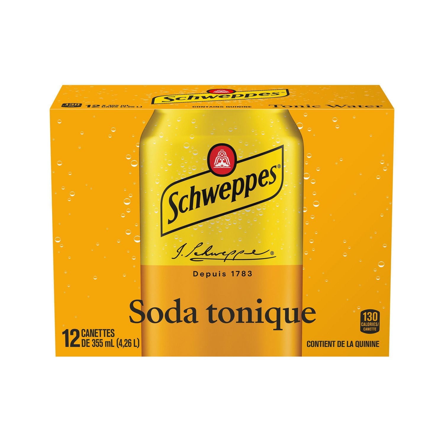 Boisson gazeuse Schweppes soda tonique 12 x 355 ml, Canettes
