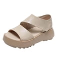 thumbnail image 1 of Bmisegm Thick Soled Platform Shoes for Women Open Toed Fish Mouth Shoes Summer Casual Retro Straps and Sandals for Outer Wear Womens Sandals Summer White 7.5, 1 of 8