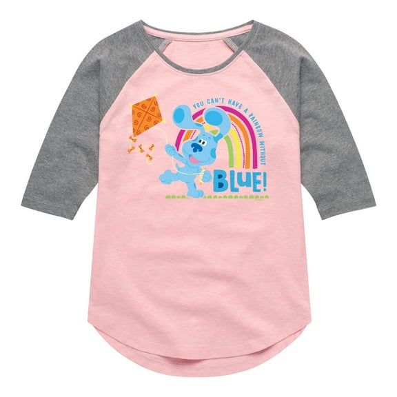 Blue Clues & You! - Can't Have Rainbow Without Blue - Toddler And Youth Girls Raglan Graphic T-Shirt