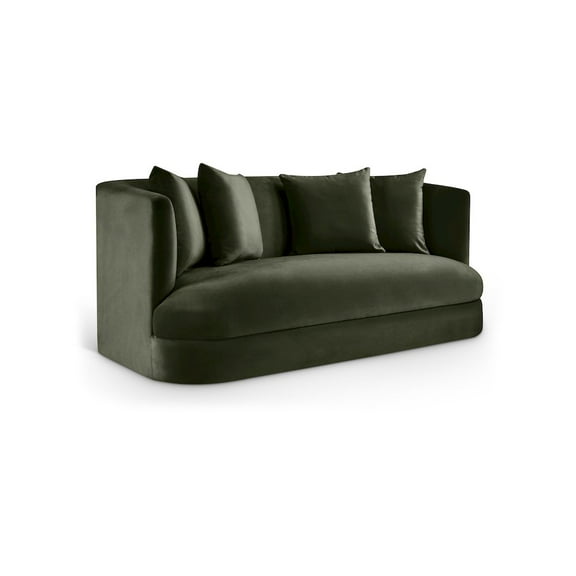 Meridian Furniture Alder Green Velvet Loveseat