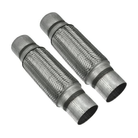 Unique Bargains 2 Pcs 2.5"x8"x12" Car Exhaust Flexible Pipe Exhaust Joint with Welding Extension Pipe Stainless Steel