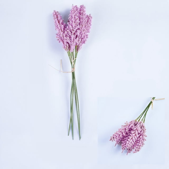 Flores artificiales de lavanda Jadeshay 6 piezas de flores de seda y plástico