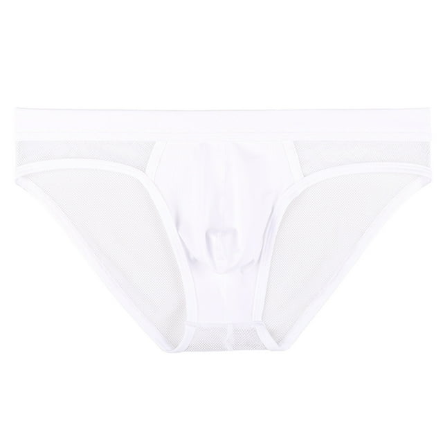 FhsagQ Underwear Men's Underwear Boxers Brief Pack Super Fit Mens Low Rise Briefs Ice Thread Underpants Fashion Ride up Underwear Pant Comfortable Underwear for Men Briefs Super Fit White S