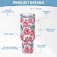 thumbnail image 5 of Pofeuu Rose Flowers Print 40oz Ice Bully With Handle And Straw Stainless Steel Vacuum Insulated Cup And 2 In 1 Straw Lid, 5 of 8