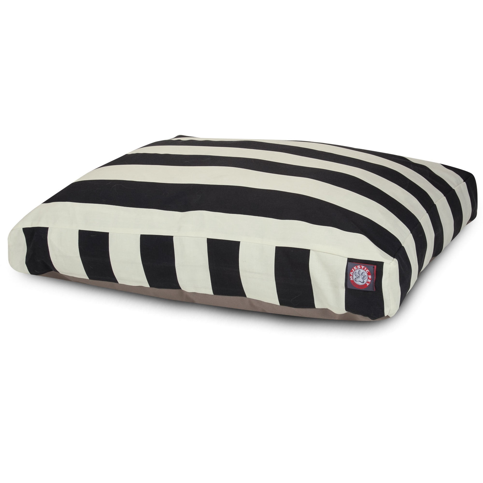 Majestic Pet | Vertical Stripe Shredded Memory Foam Rectangle Pet Bed For Dogs, Removable Cover, Black, Small