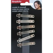 Simplicity Create-It-Yourself Mini Silver Spring Barrette, 6 Piece