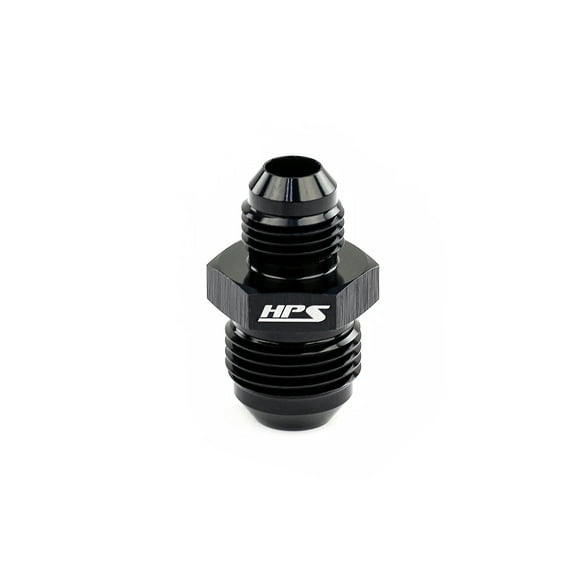 HPS AN919-20 AN Male To Male Reducer Union Coupler Adapter Fitting, Aluminum, Size: AN-12 to AN-10, Angle: Straight, Black
