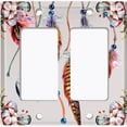 thumbnail image 6 of Metal Light Switch Plate Cover Beaded Feather Flower Strings DRM011, 6 of 13