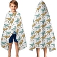 thumbnail image 3 of White Cartoon Dinosaurs Hooded Bath Towel，50"x30" for Ages 3 To 12 Kids, Quick Dry Lightweight Soft Microfiber Hood Beach Towel Cover Up for Kids, 3 of 7